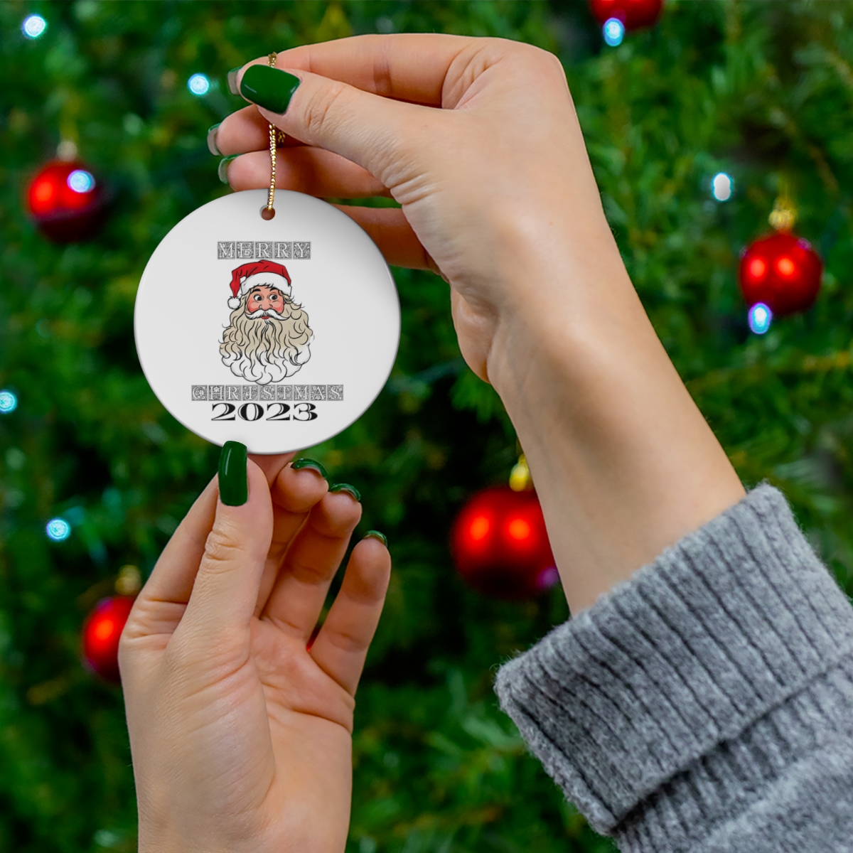 Ownflowers Own flowers Santa ceramic ornament